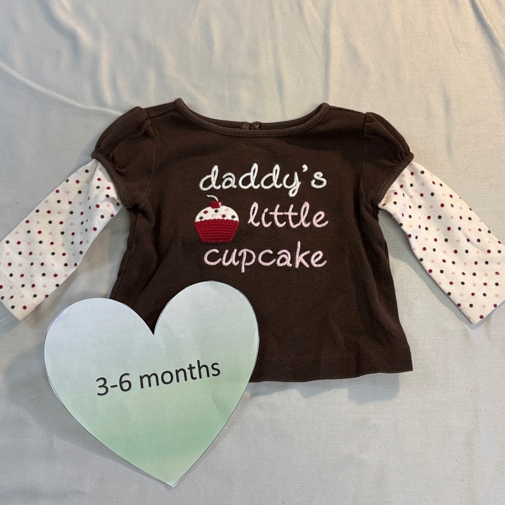 Gymboree - long sleeve T-shirt with Cupcake design.  Size 3-6 months
